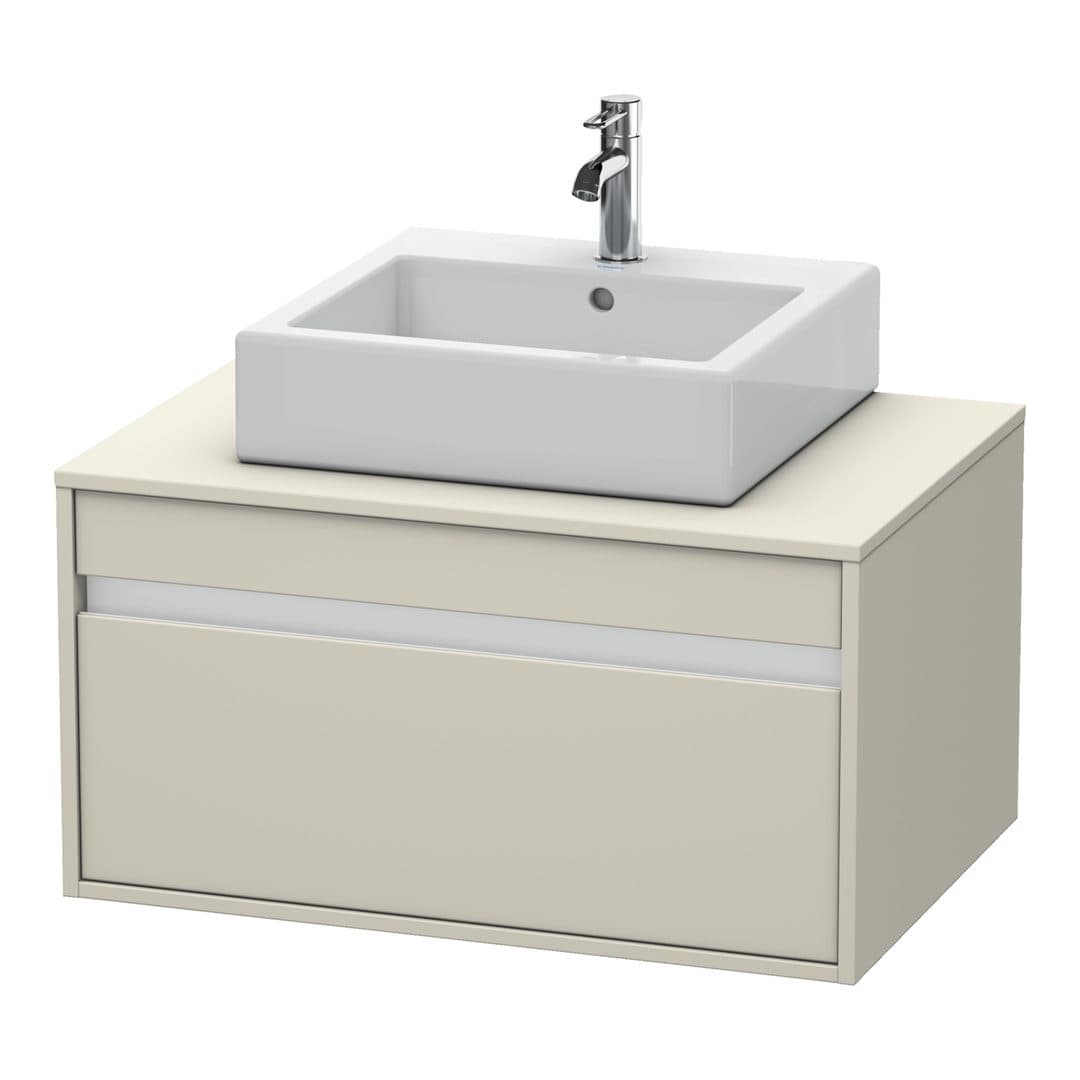 Duravit Ketho – Έπιπλο Νιπτήρα – 800 mm, για κονσόλα, 1 συρτάρι, νιπτήρας κέντρο, μοντέλο KT6694 – Taupe Matt, Decor (KT669409191)
