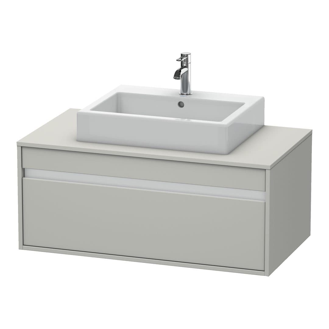 Duravit Ketho – Έπιπλο Νιπτήρα – 1000 mm, για κονσόλα, 1 συρτάρι, νιπτήρας κέντρο, μοντέλο KT6695 – Concrete grey Matt, Decor (KT669500707)
