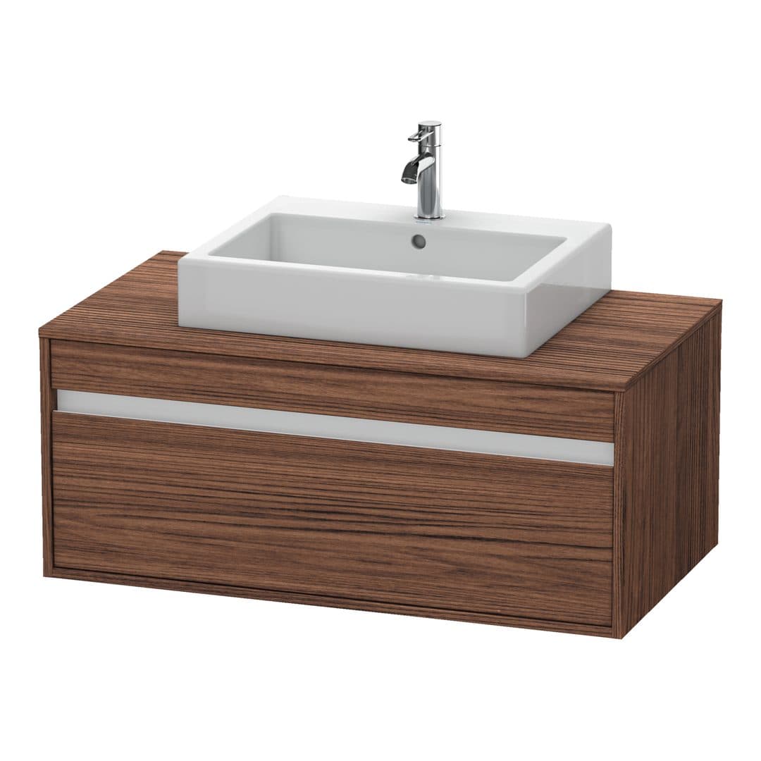 Duravit Ketho – Έπιπλο Νιπτήρα – 1000 mm, για κονσόλα, 1 συρτάρι, νιπτήρας κέντρο, μοντέλο KT6695 – Walnut dark Matt, Decor (KT669502121)