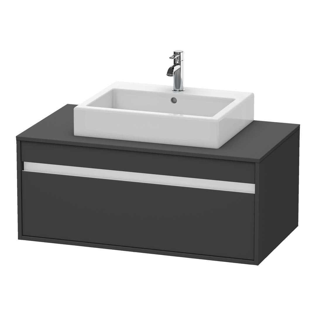 Duravit Ketho – Έπιπλο Νιπτήρα – 1000 mm, για κονσόλα, 1 συρτάρι, νιπτήρας κέντρο, μοντέλο KT6695 – Graphite Matt, Decor (KT669504949)