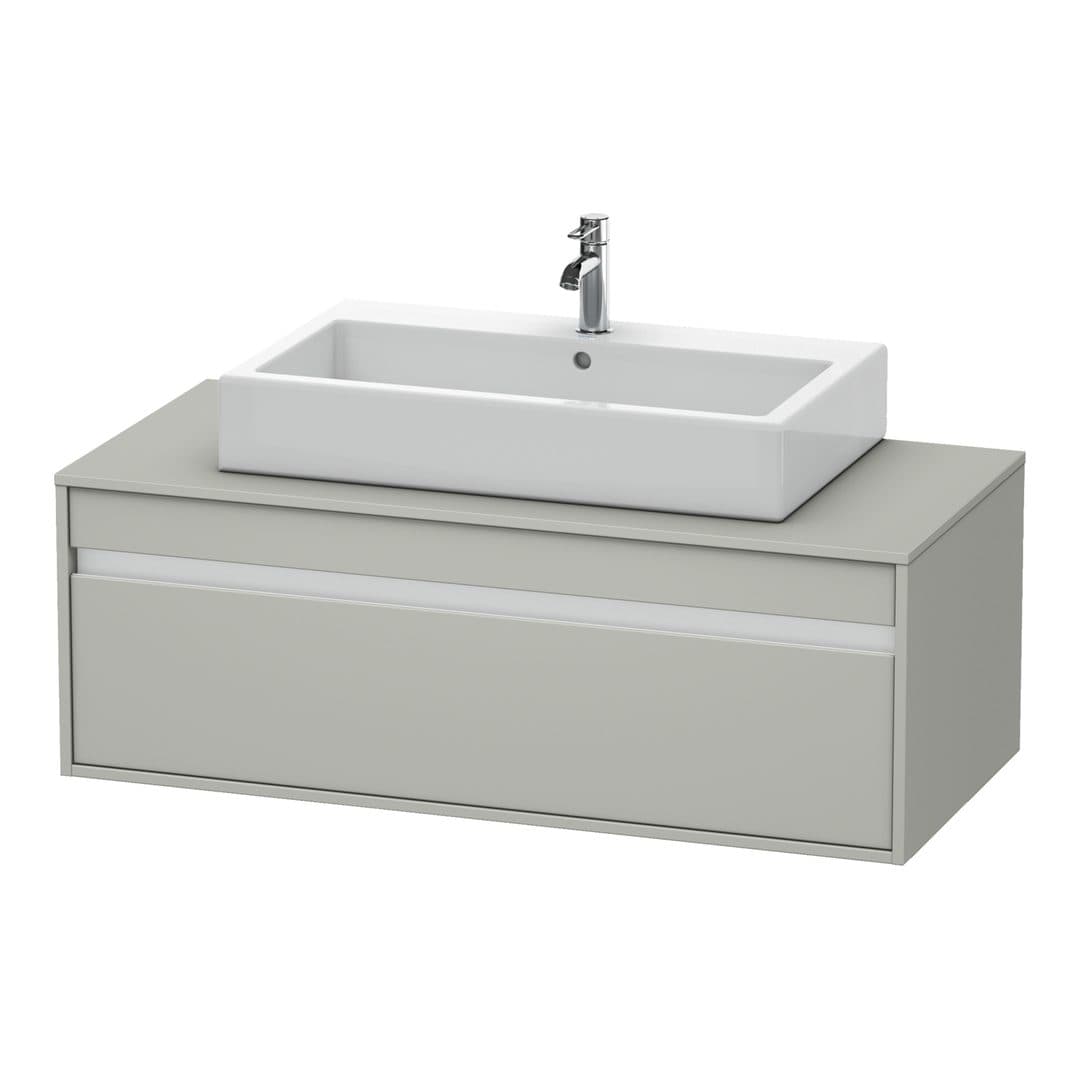 Duravit Ketho – Έπιπλο Νιπτήρα – 1200 mm, για κονσόλα, 1 συρτάρι, νιπτήρας κέντρο, μοντέλο KT6696 – Concrete grey Matt, Decor (KT669600707)