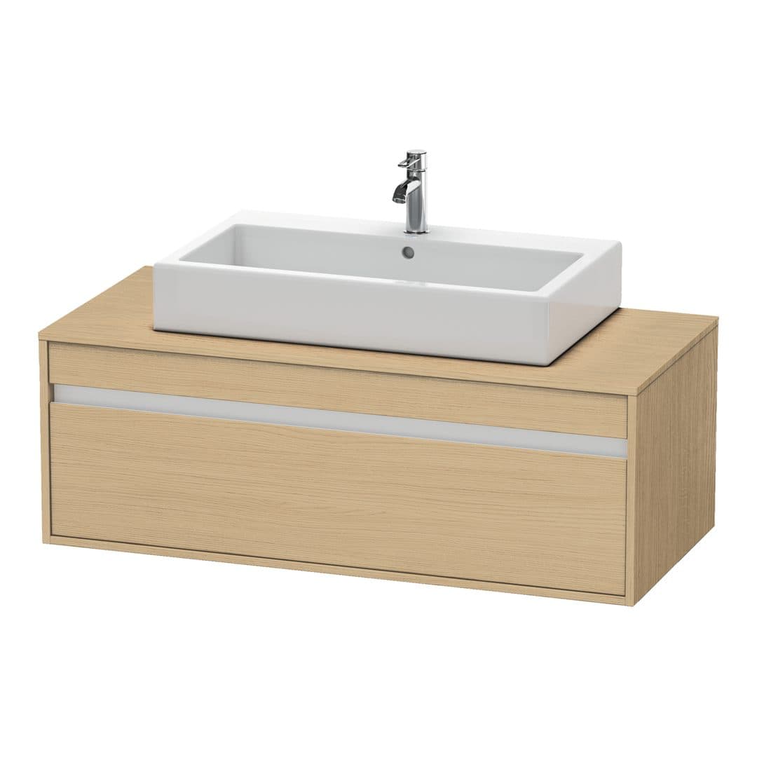 Duravit Ketho – Έπιπλο Νιπτήρα – 1200 mm, για κονσόλα, 1 συρτάρι, νιπτήρας κέντρο, μοντέλο KT6696 – Natural oak, Decor (KT669603030)