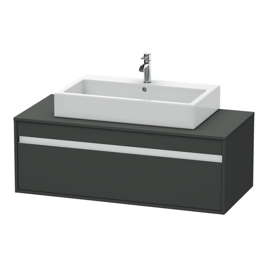 Duravit Ketho – Έπιπλο Νιπτήρα – 1200 mm, για κονσόλα, 1 συρτάρι, νιπτήρας κέντρο, μοντέλο KT6696 – Graphite Matt, Decor (KT669604949)