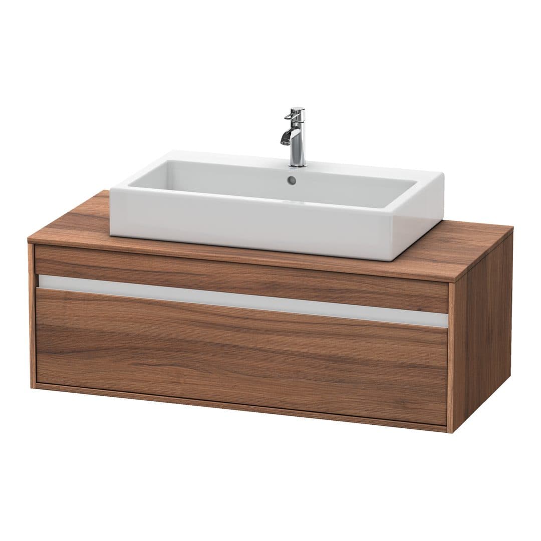 Duravit Ketho – Έπιπλο Νιπτήρα – 1200 mm, για κονσόλα, 1 συρτάρι, νιπτήρας κέντρο, μοντέλο KT6696 – Walnut Matt, Decor (KT669607979)