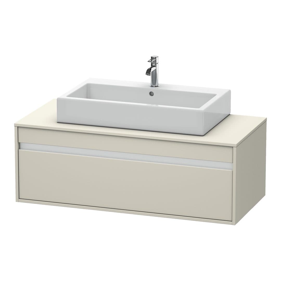 Duravit Ketho – Έπιπλο Νιπτήρα – 1200 mm, για κονσόλα, 1 συρτάρι, νιπτήρας κέντρο, μοντέλο KT6696 – Taupe Matt, Decor (KT669609191)