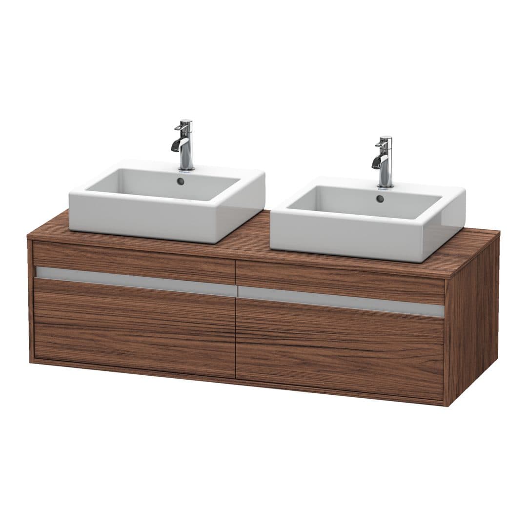 Duravit Ketho – Έπιπλο Νιπτήρα – 1400 mm, για κονσόλα, 2 συρτάρια, μοντέλο KT6697 – Walnut dark Matt, Decor (KT6697B2121)