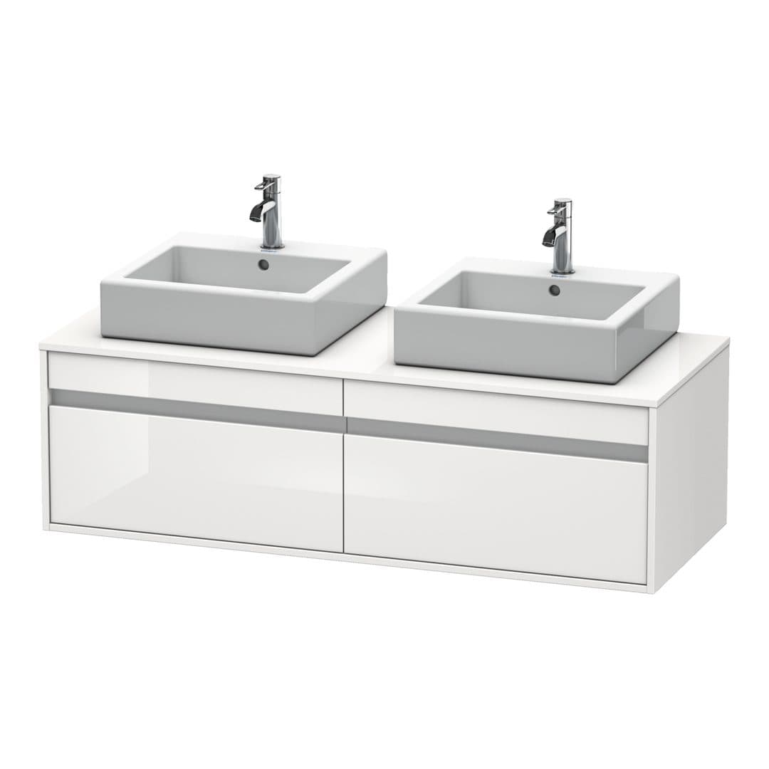 Duravit Ketho – Έπιπλο Νιπτήρα – 1400 mm, για κονσόλα, 2 συρτάρια, μοντέλο KT6697 – White High Gloss, Decor (KT6697B2222)