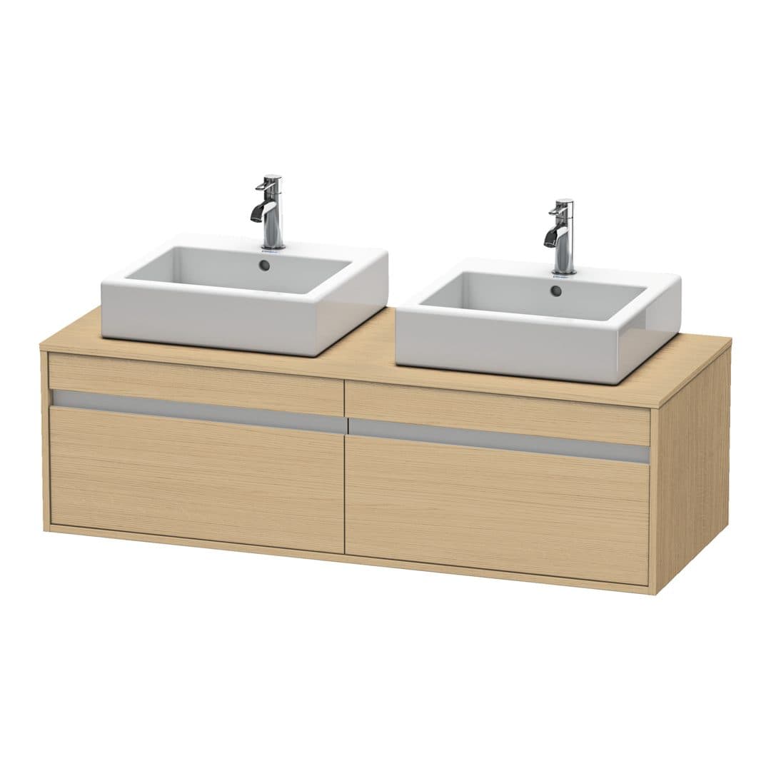 Duravit Ketho – Έπιπλο Νιπτήρα – 1400 mm, για κονσόλα, 2 συρτάρια, μοντέλο KT6697 – Natural oak, Decor (KT6697B3030)