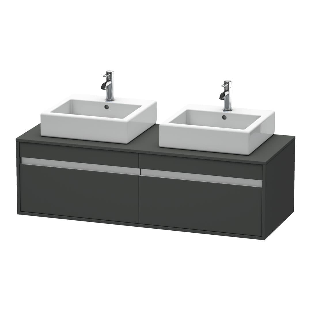 Duravit Ketho – Έπιπλο Νιπτήρα – 1400 mm, για κονσόλα, 2 συρτάρια, μοντέλο KT6697 – Graphite Matt, Decor (KT6697B4949)