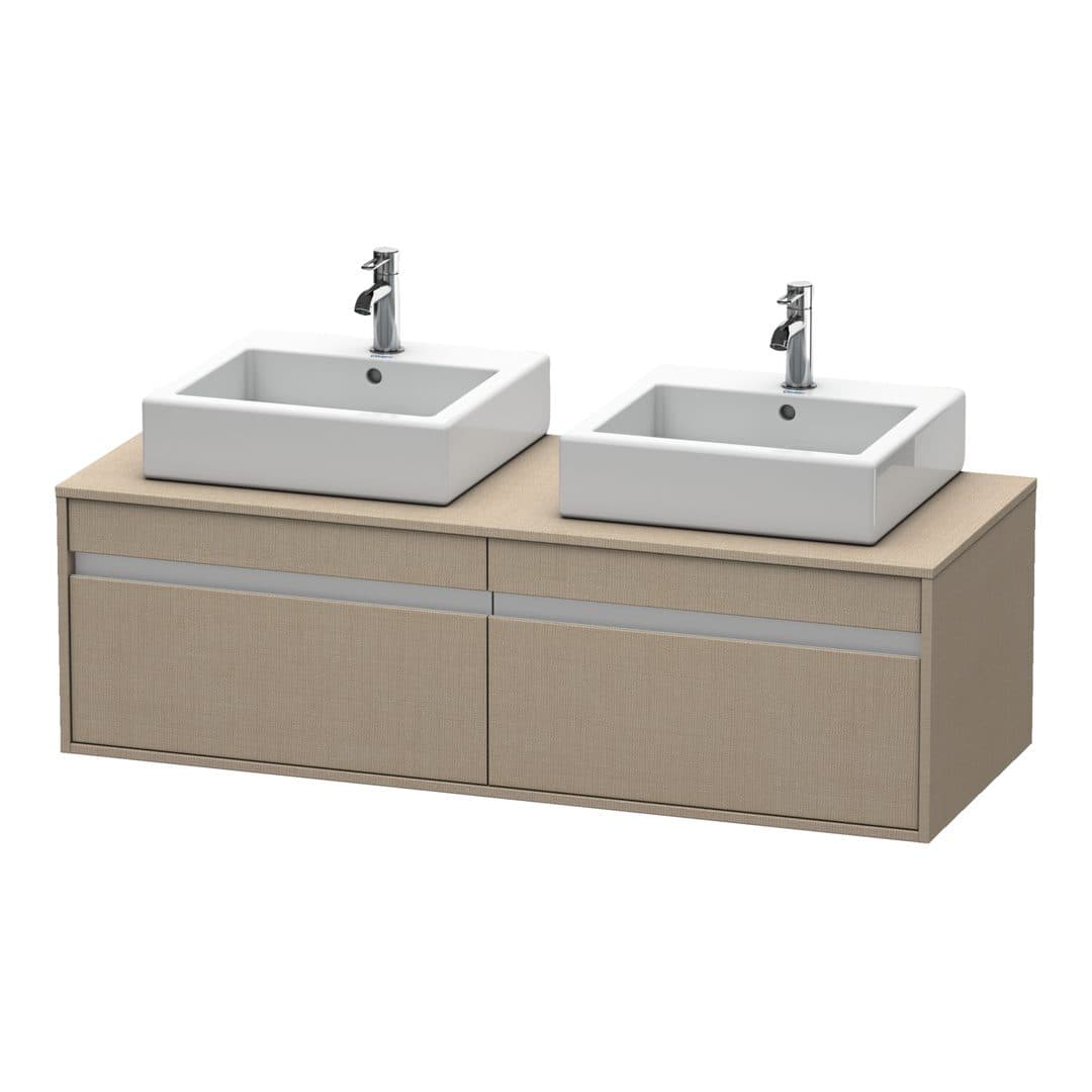 Duravit Ketho – Έπιπλο Νιπτήρα – 1400 mm, για κονσόλα, 2 συρτάρια, μοντέλο KT6697 – Linen Matt, Decor (KT6697B7575)