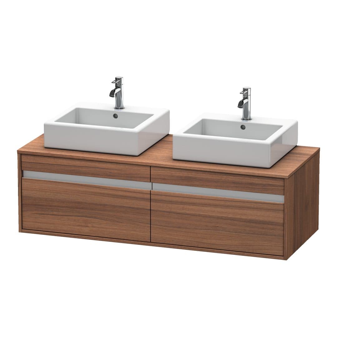 Duravit Ketho – Έπιπλο Νιπτήρα – 1400 mm, για κονσόλα, 2 συρτάρια, μοντέλο KT6697 – Walnut Matt, Decor (KT6697B7979)