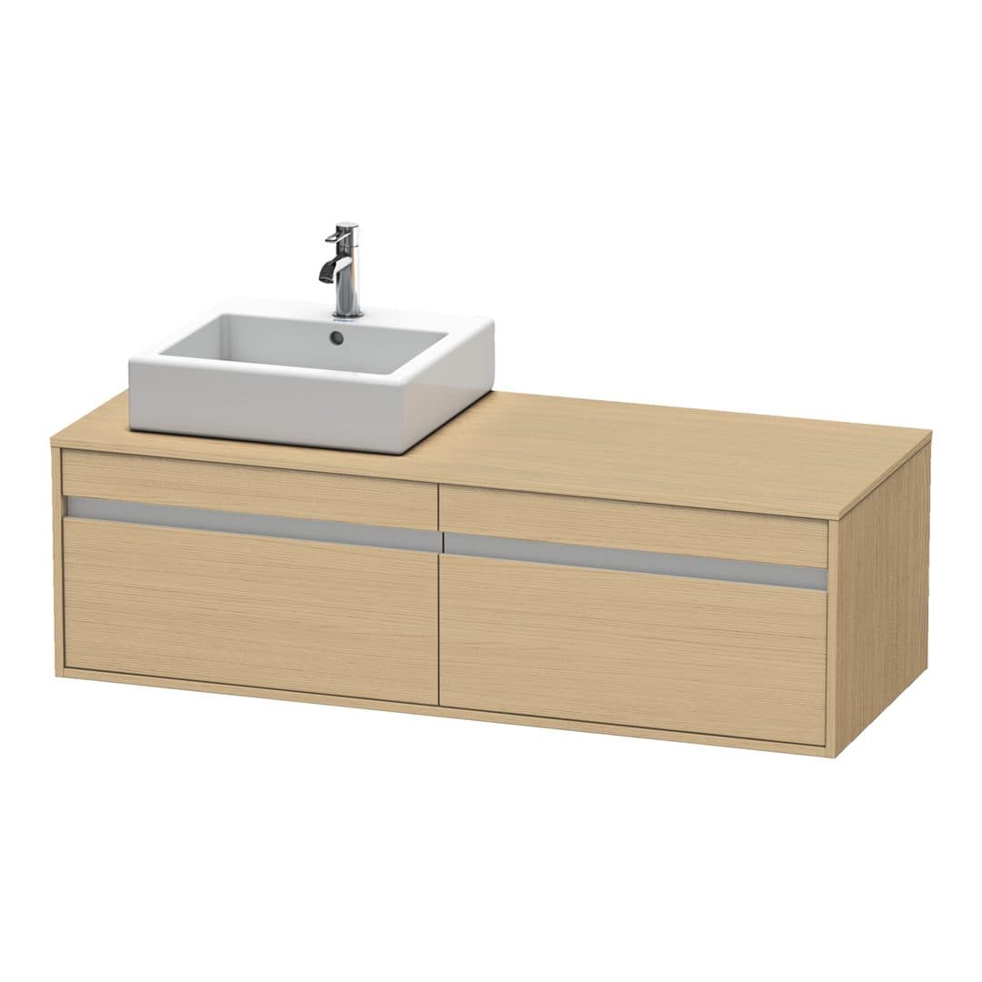 Duravit Ketho – Έπιπλο Νιπτήρα – 1400 mm, για κονσόλα, 2 συρτάρια, νιπτήρας αριστερά, μοντέλο KT6697 – Natural oak, Decor (KT6697L3030)