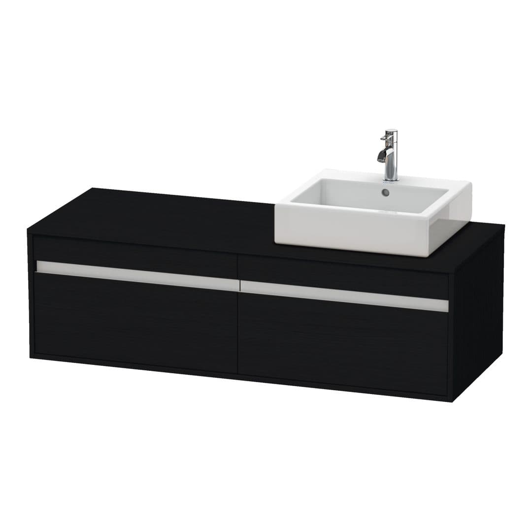 Duravit Ketho – Έπιπλο Νιπτήρα – 1400 mm, για κονσόλα, 2 συρτάρια, νιπτήρας δεξιά, μοντέλο KT6697 – Black oak Matt, Decor (KT6697R1616)