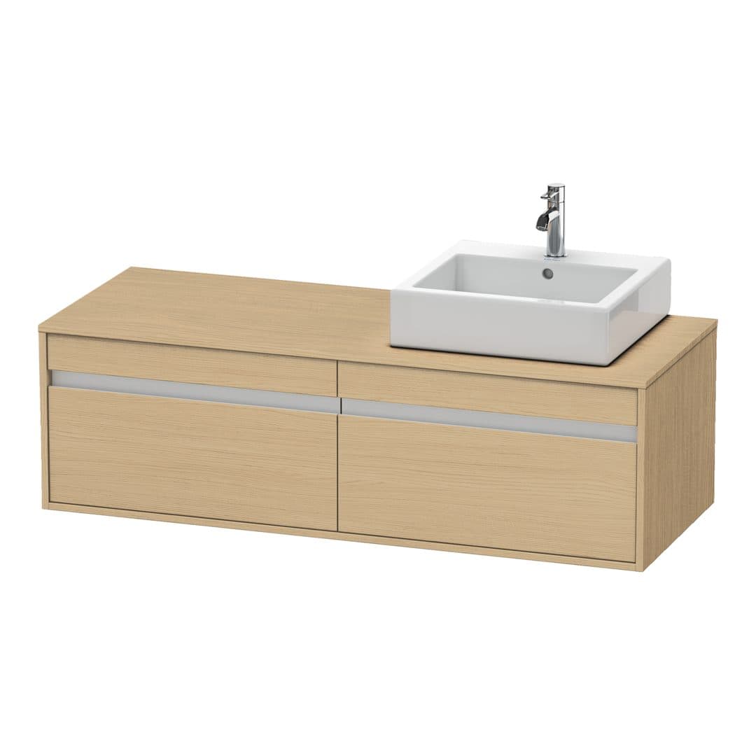 Duravit Ketho – Έπιπλο Νιπτήρα – 1400 mm, για κονσόλα, 2 συρτάρια, νιπτήρας δεξιά, μοντέλο KT6697 – Natural oak, Decor (KT6697R3030)