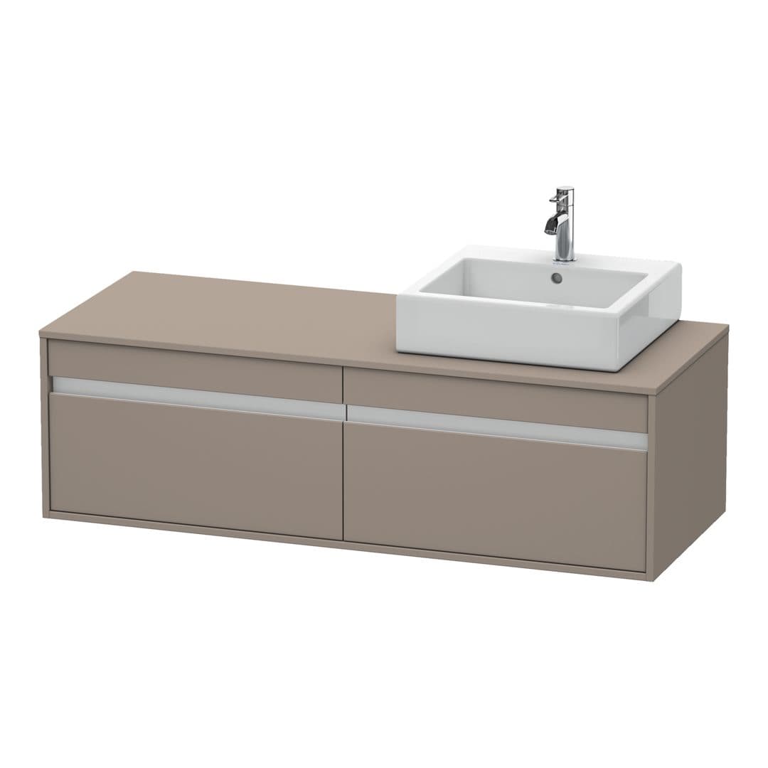 Duravit Ketho – Έπιπλο Νιπτήρα – 1400 mm, για κονσόλα, 2 συρτάρια, νιπτήρας δεξιά, μοντέλο KT6697 – Basalte Matt, Decor (KT6697R4343)