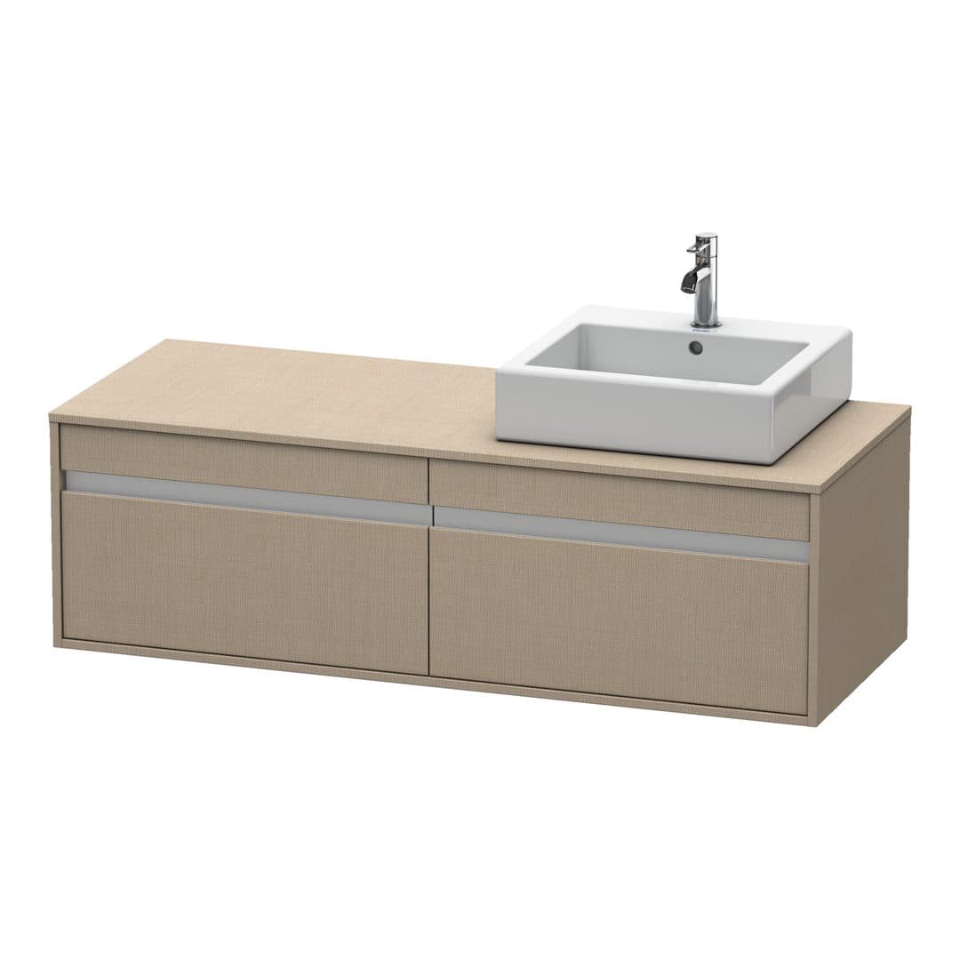 Duravit Ketho – Έπιπλο Νιπτήρα – 1400 mm, για κονσόλα, 2 συρτάρια, νιπτήρας δεξιά, μοντέλο KT6697 – Linen Matt, Decor (KT6697R7575)