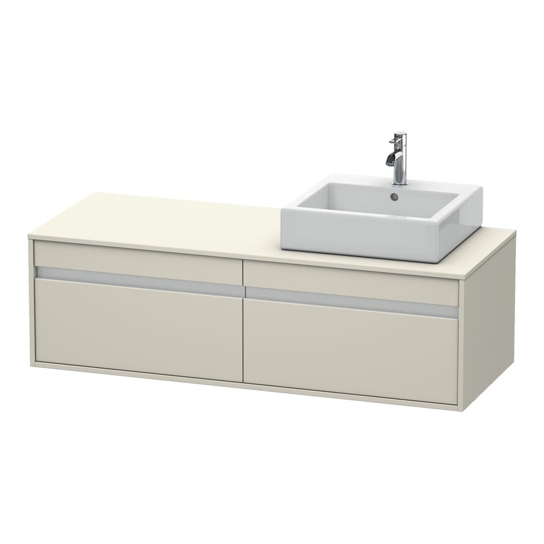 Duravit Ketho – Έπιπλο Νιπτήρα – 1400 mm, για κονσόλα, 2 συρτάρια, νιπτήρας δεξιά, μοντέλο KT6697 – Taupe Matt, Decor (KT6697R9191)