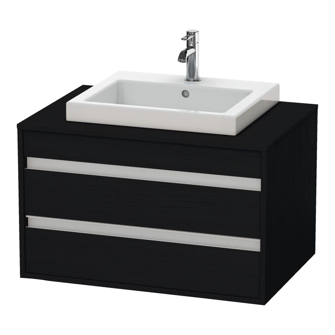 Duravit Ketho – Έπιπλο Νιπτήρα – 800 mm, για κονσόλα, 2 συρτάρια, νιπτήρας κέντρο, μοντέλο KT6754 – Black oak Matt, Decor (KT675401616)