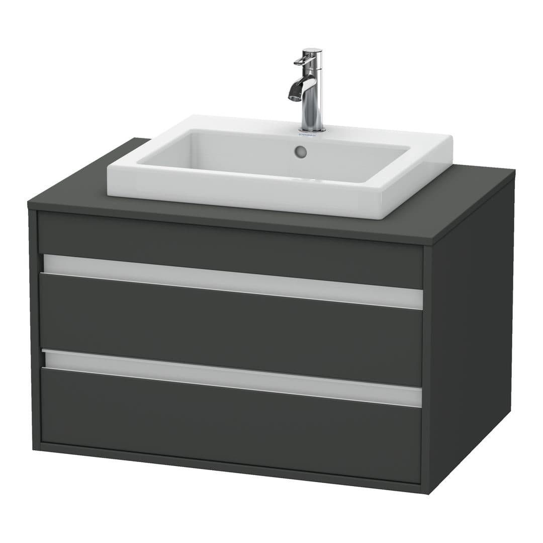 Duravit Ketho – Έπιπλο Νιπτήρα – 800 mm, για κονσόλα, 2 συρτάρια, νιπτήρας κέντρο, μοντέλο KT6754 – Graphite Matt, Decor (KT675404949)