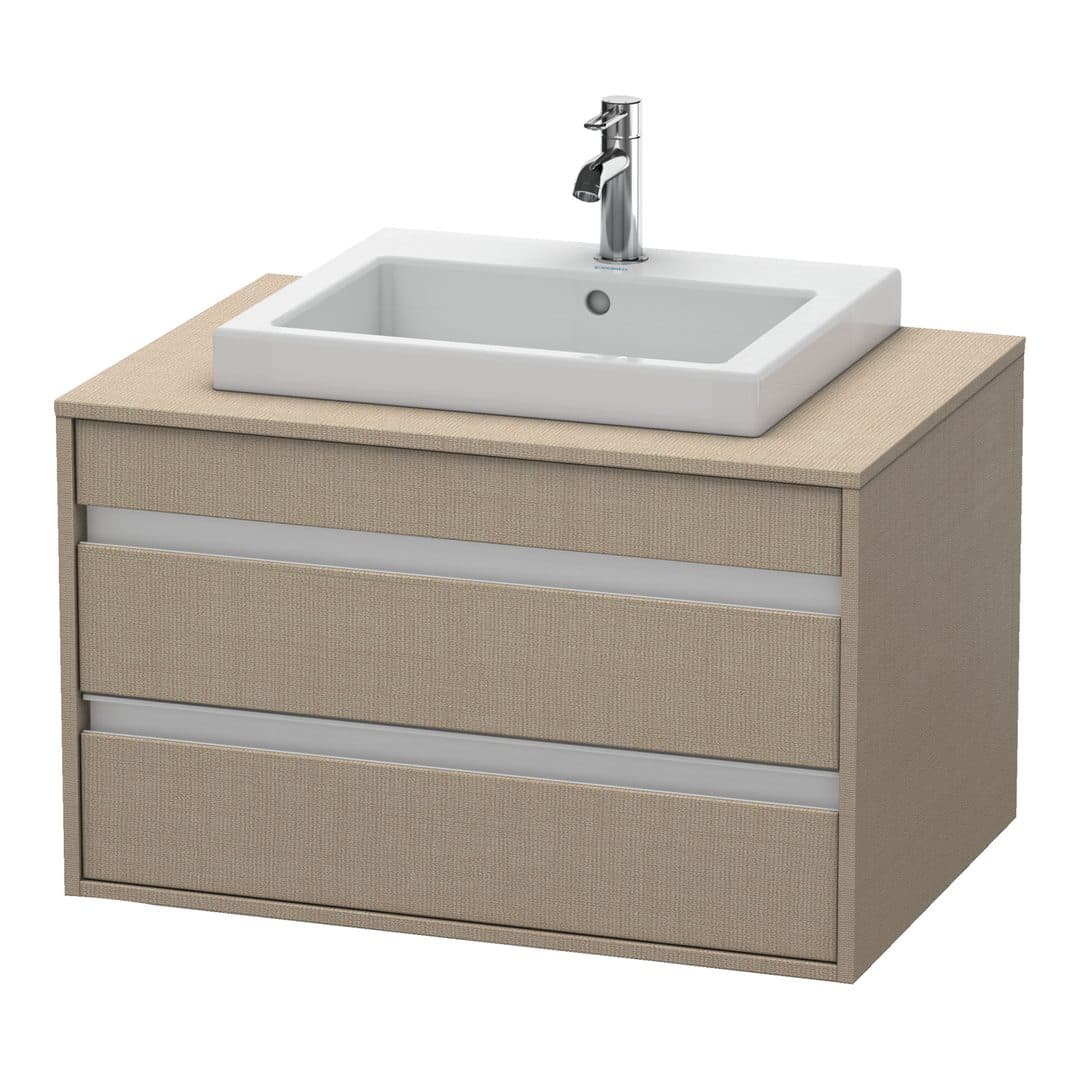 Duravit Ketho – Έπιπλο Νιπτήρα – 800 mm, για κονσόλα, 2 συρτάρια, νιπτήρας κέντρο, μοντέλο KT6754 – Linen Matt, Decor (KT675407575)
