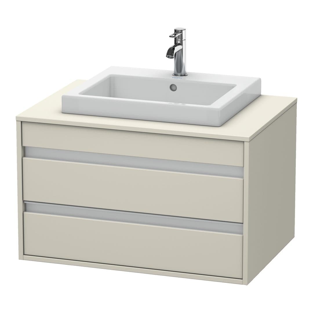 Duravit Ketho – Έπιπλο Νιπτήρα – 800 mm, για κονσόλα, 2 συρτάρια, νιπτήρας κέντρο, μοντέλο KT6754 – Taupe Matt, Decor (KT675409191)
