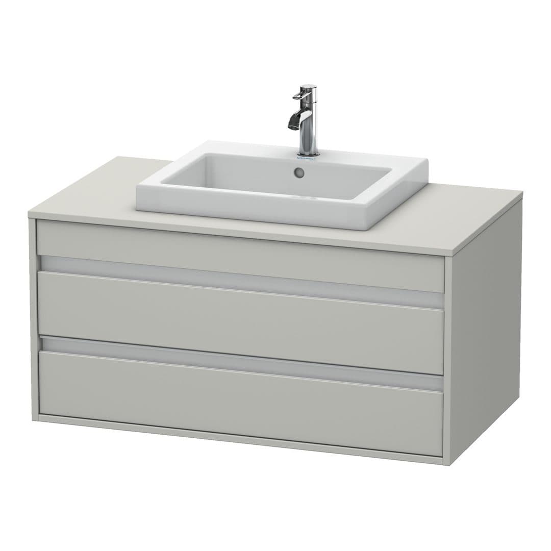 Duravit Ketho – Έπιπλο Νιπτήρα – 1000 mm, για κονσόλα, 2 συρτάρια, νιπτήρας κέντρο, μοντέλο KT6755 – Concrete grey Matt, Decor (KT675500707)