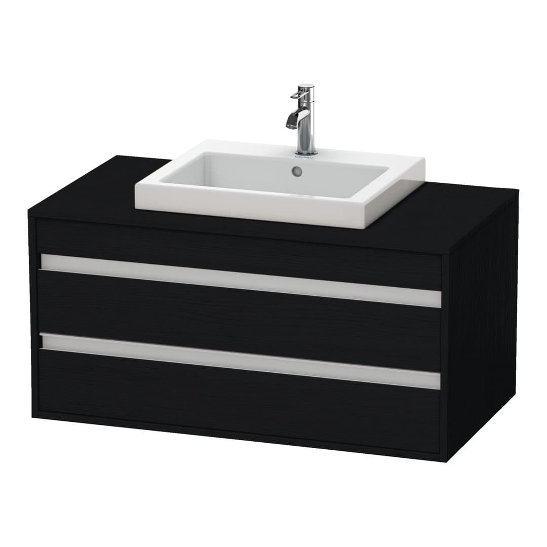 Duravit Ketho – Έπιπλο Νιπτήρα – 1000 mm, για κονσόλα, 2 συρτάρια, νιπτήρας κέντρο, μοντέλο KT6755 – Black oak Matt, Decor (KT675501616)
