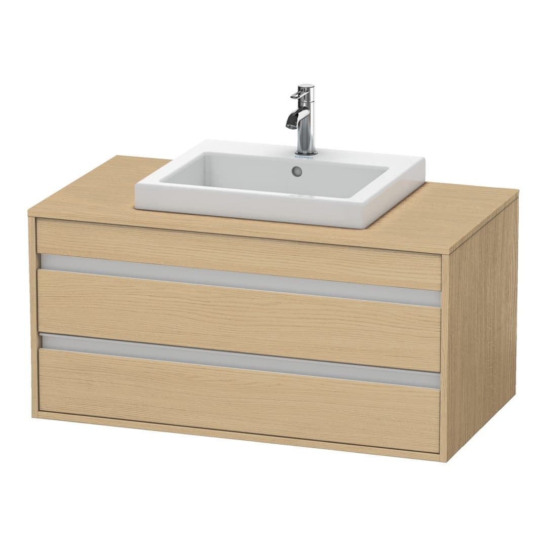 Duravit Ketho – Έπιπλο Νιπτήρα – 1000 mm, για κονσόλα, 2 συρτάρια, νιπτήρας κέντρο, μοντέλο KT6755 – Natural oak, Decor (KT675503030)