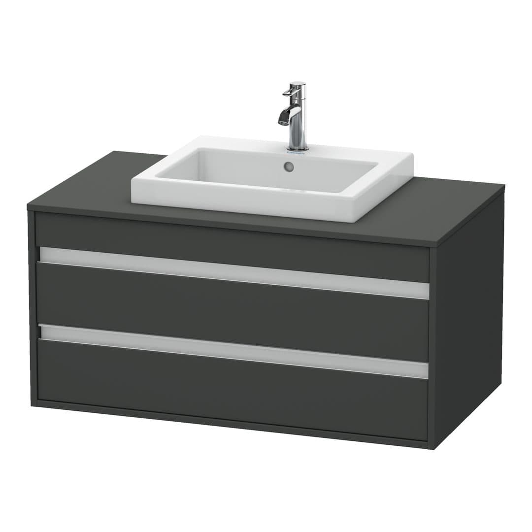 Duravit Ketho – Έπιπλο Νιπτήρα – 1000 mm, για κονσόλα, 2 συρτάρια, νιπτήρας κέντρο, μοντέλο KT6755 – Graphite Matt, Decor (KT675504949)