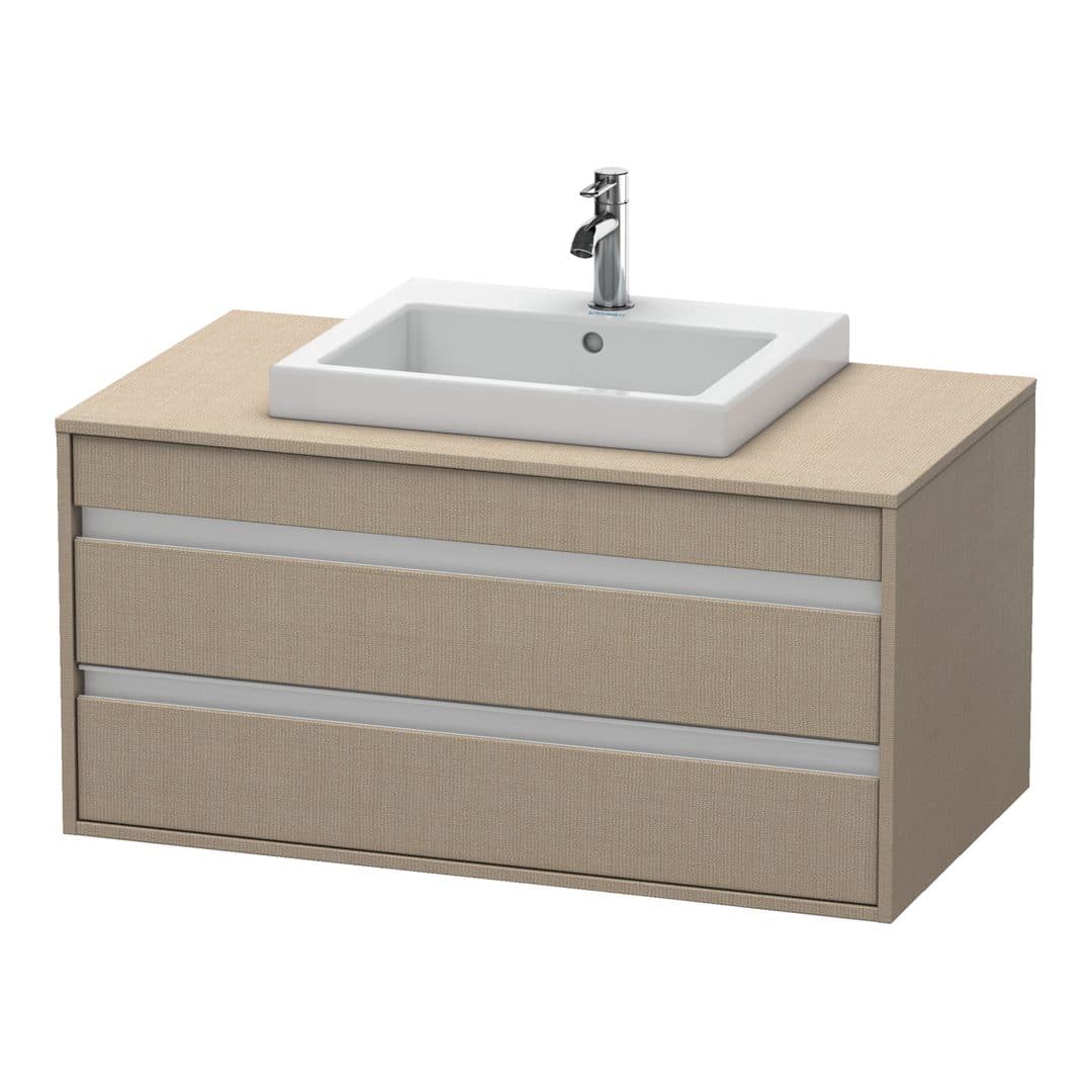 Duravit Ketho – Έπιπλο Νιπτήρα – 1000 mm, για κονσόλα, 2 συρτάρια, νιπτήρας κέντρο, μοντέλο KT6755 – Linen Matt, Decor (KT675507575)