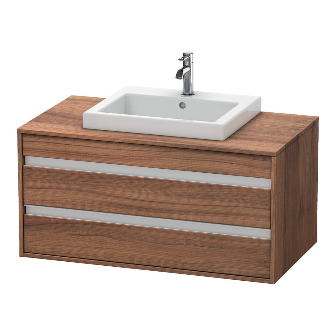 Duravit Ketho – Έπιπλο Νιπτήρα – 1000 mm, για κονσόλα, 2 συρτάρια, νιπτήρας κέντρο, μοντέλο KT6755 – Walnut Matt, Decor (KT675507979)