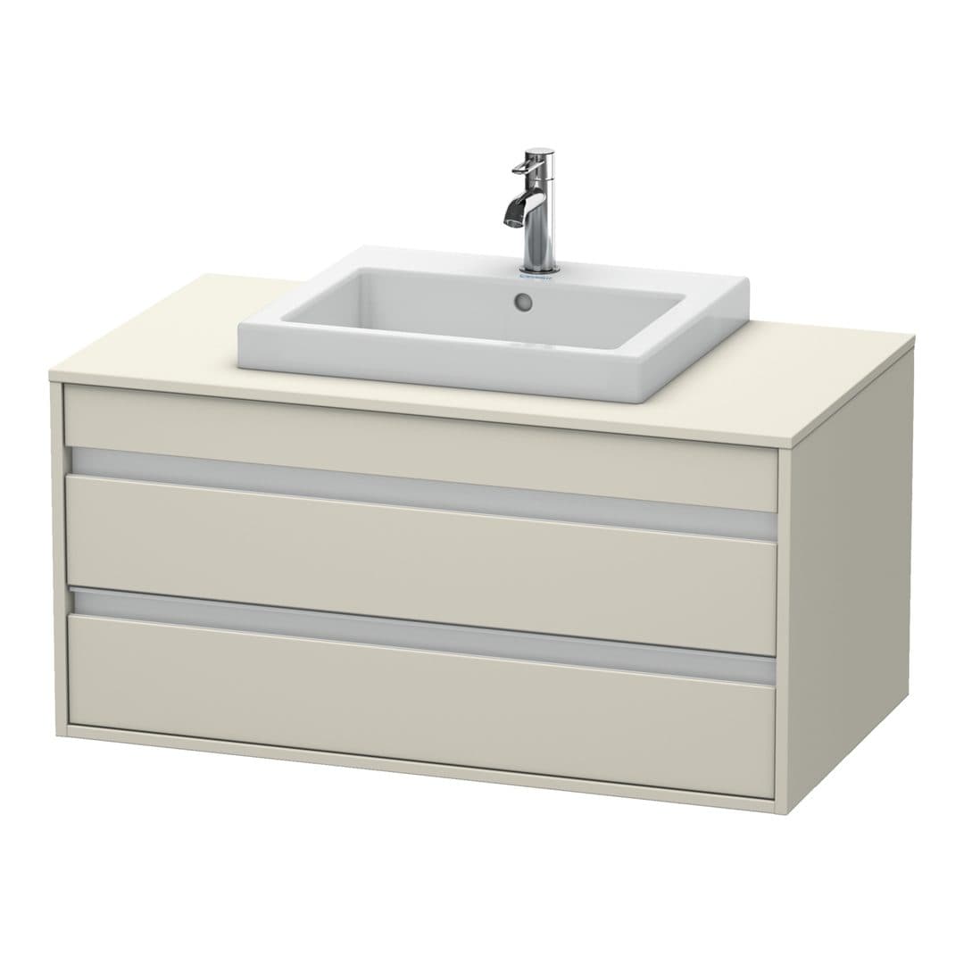 Duravit Ketho – Έπιπλο Νιπτήρα – 1000 mm, για κονσόλα, 2 συρτάρια, νιπτήρας κέντρο, μοντέλο KT6755 – Taupe Matt, Decor (KT675509191)
