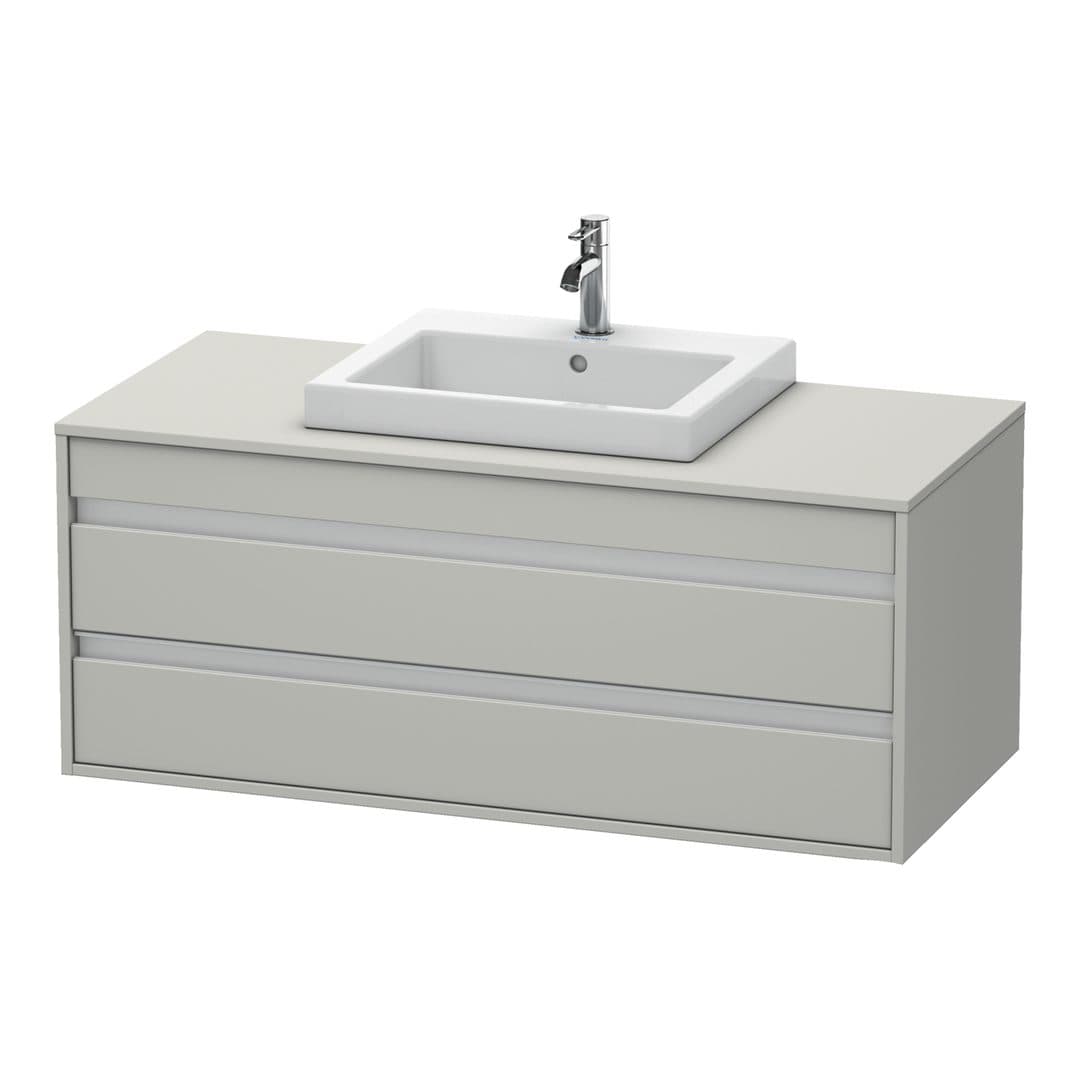 Duravit Ketho – Έπιπλο Νιπτήρα – 1200 mm, για κονσόλα, 2 συρτάρια, νιπτήρας κέντρο, μοντέλο KT6756 – Concrete grey Matt, Decor (KT675600707)