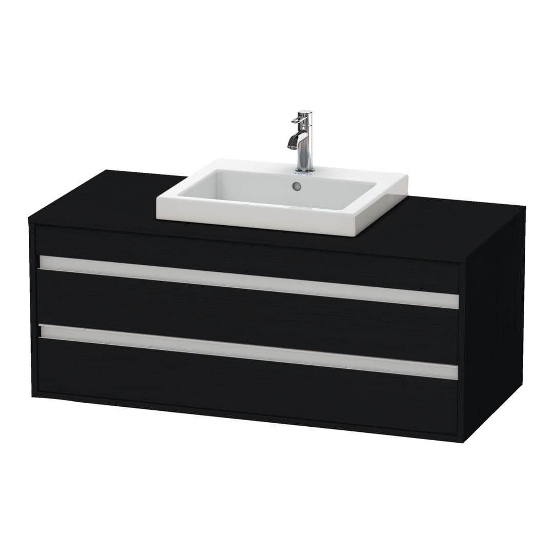 Duravit Ketho – Έπιπλο Νιπτήρα – 1200 mm, για κονσόλα, 2 συρτάρια, νιπτήρας κέντρο, μοντέλο KT6756 – Black oak Matt, Decor (KT675601616)