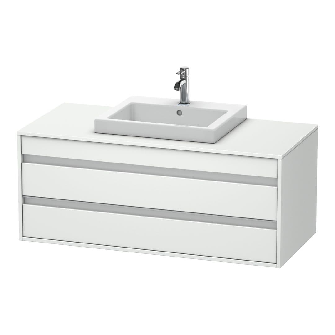 Duravit Ketho – Έπιπλο Νιπτήρα – 1200 mm, για κονσόλα, 2 συρτάρια, νιπτήρας κέντρο, μοντέλο KT6756 – White Matt, Decor (KT675601818)