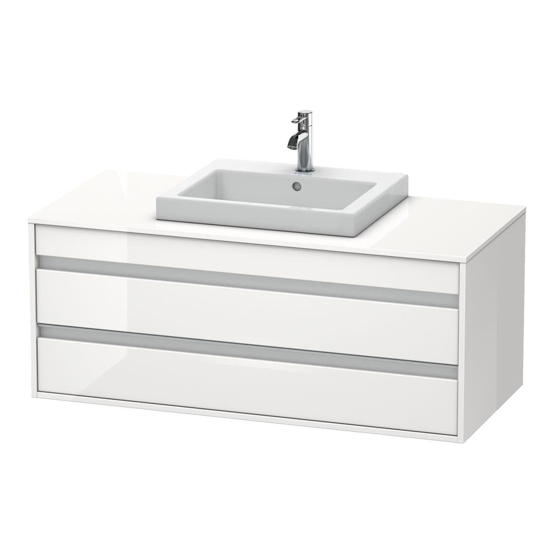Duravit Ketho – Έπιπλο Νιπτήρα – 1200 mm, για κονσόλα, 2 συρτάρια, νιπτήρας κέντρο, μοντέλο KT6756 – White High Gloss, Decor (KT675602222)