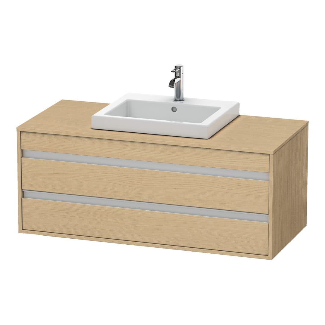 Duravit Ketho – Έπιπλο Νιπτήρα – 1200 mm, για κονσόλα, 2 συρτάρια, νιπτήρας κέντρο, μοντέλο KT6756 – Natural oak, Decor (KT675603030)