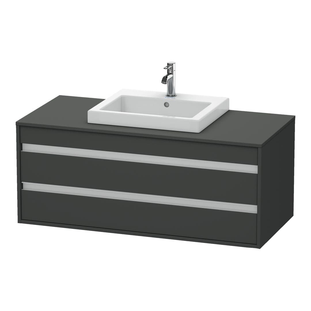 Duravit Ketho – Έπιπλο Νιπτήρα – 1200 mm, για κονσόλα, 2 συρτάρια, νιπτήρας κέντρο, μοντέλο KT6756 – Graphite Matt, Decor (KT675604949)