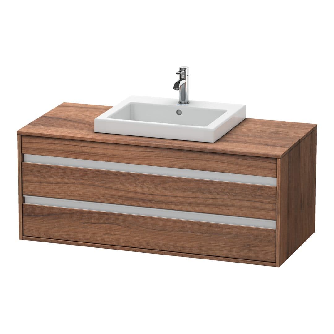 Duravit Ketho – Έπιπλο Νιπτήρα – 1200 mm, για κονσόλα, 2 συρτάρια, νιπτήρας κέντρο, μοντέλο KT6756 – Walnut Matt, Decor (KT675607979)