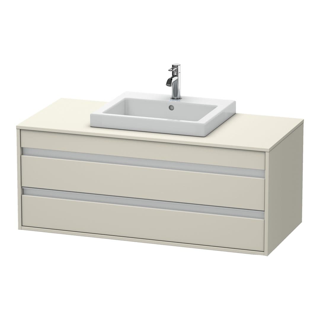 Duravit Ketho – Έπιπλο Νιπτήρα – 1200 mm, για κονσόλα, 2 συρτάρια, νιπτήρας κέντρο, μοντέλο KT6756 – Taupe Matt, Decor (KT675609191)