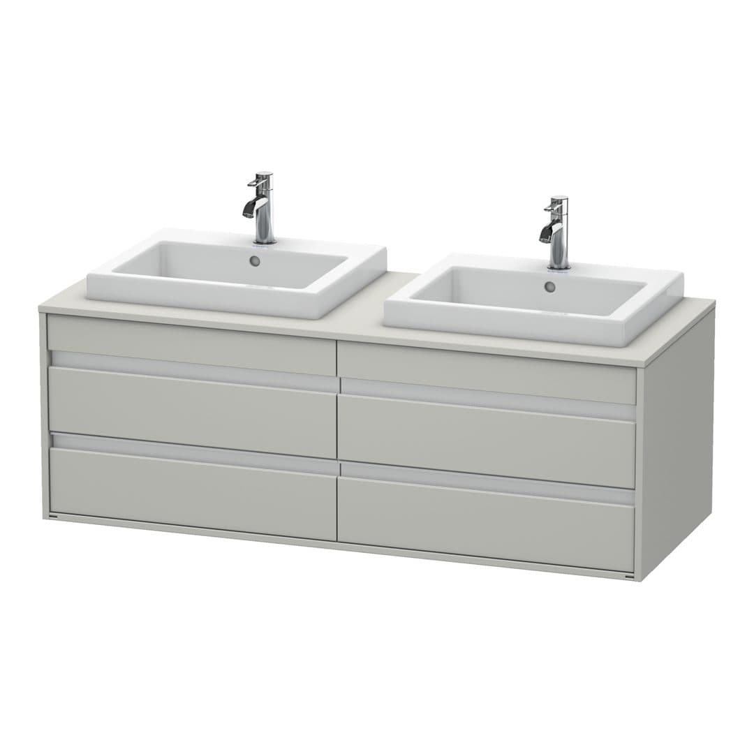 Duravit Ketho – Έπιπλο Νιπτήρα – 1400 mm, για κονσόλα, 4 συρτάρια, μοντέλο KT6757 – Concrete grey Matt, Decor (KT6757B0707)