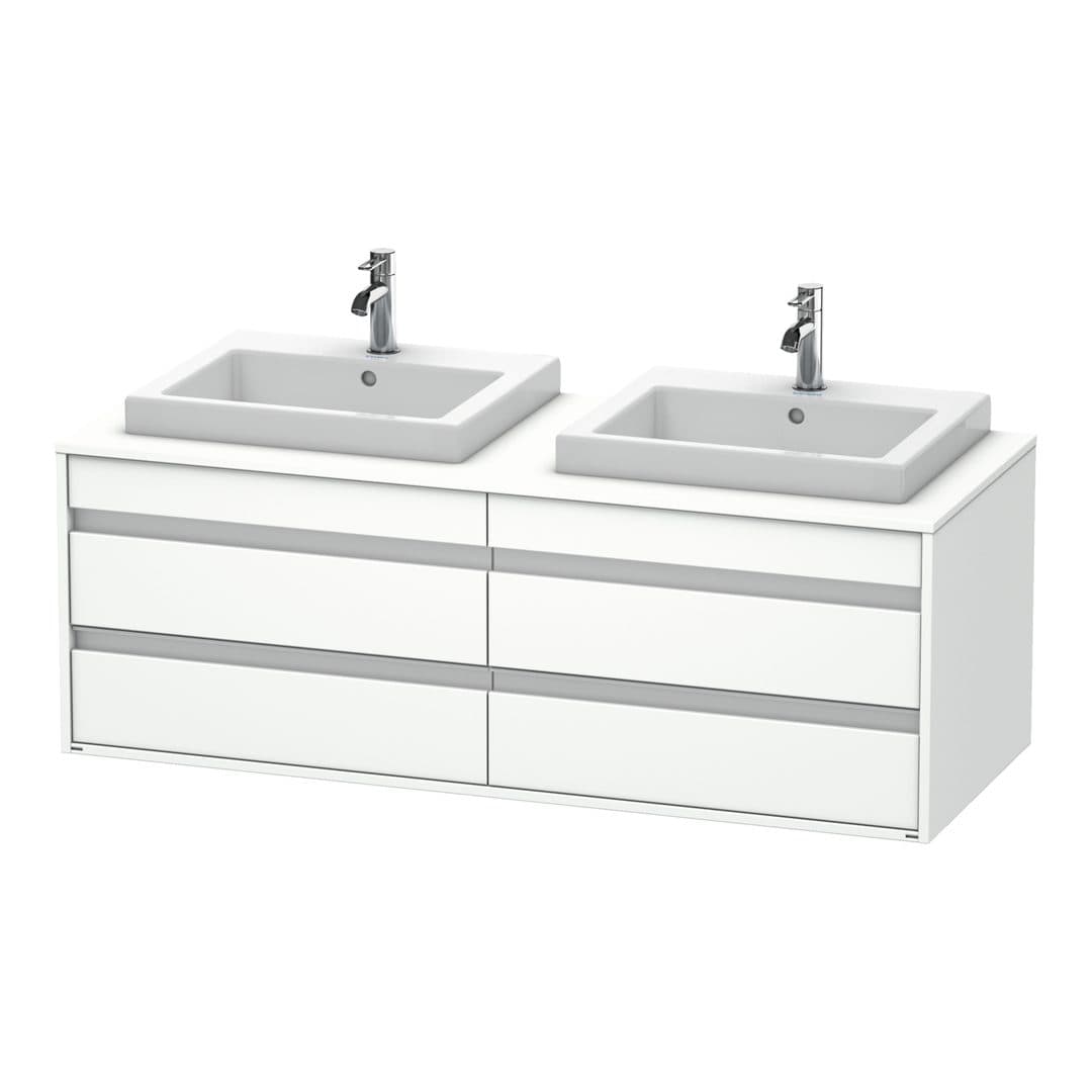 Duravit Ketho – Έπιπλο Νιπτήρα – 1400 mm, για κονσόλα, 4 συρτάρια, μοντέλο KT6757 – White Matt, Decor (KT6757B1818)