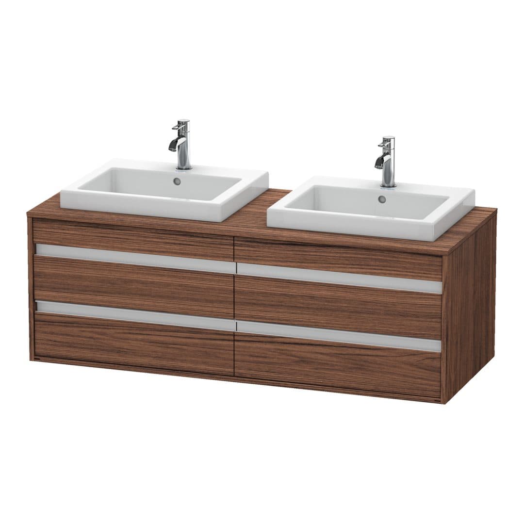 Duravit Ketho – Έπιπλο Νιπτήρα – 1400 mm, για κονσόλα, 4 συρτάρια, μοντέλο KT6757 – Walnut dark Matt, Decor (KT6757B2121)