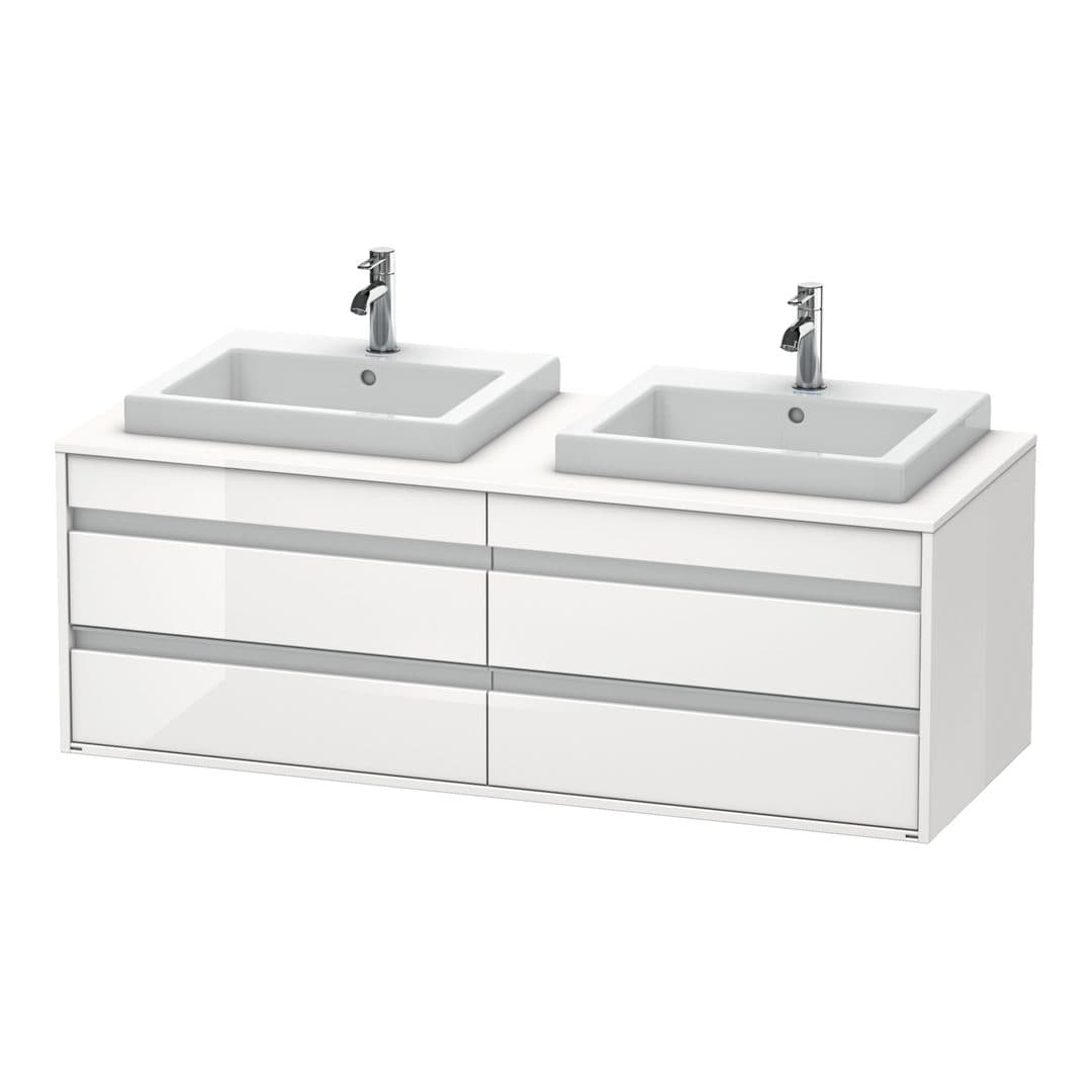 Duravit Ketho – Έπιπλο Νιπτήρα – 1400 mm, για κονσόλα, 4 συρτάρια, μοντέλο KT6757 – White High Gloss, Decor (KT6757B2222)