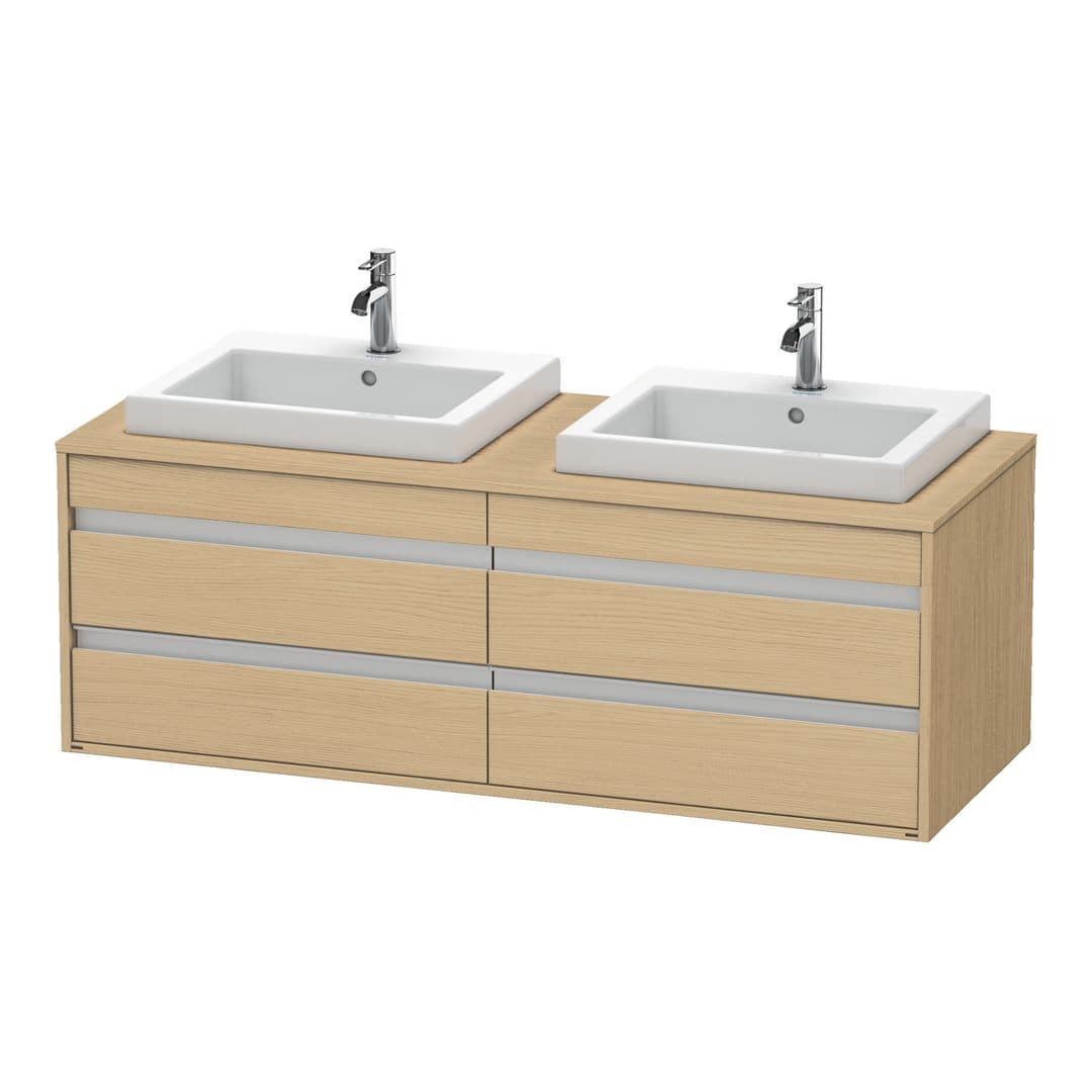 Duravit Ketho – Έπιπλο Νιπτήρα – 1400 mm, για κονσόλα, 4 συρτάρια, μοντέλο KT6757 – Natural oak, Decor (KT6757B3030)