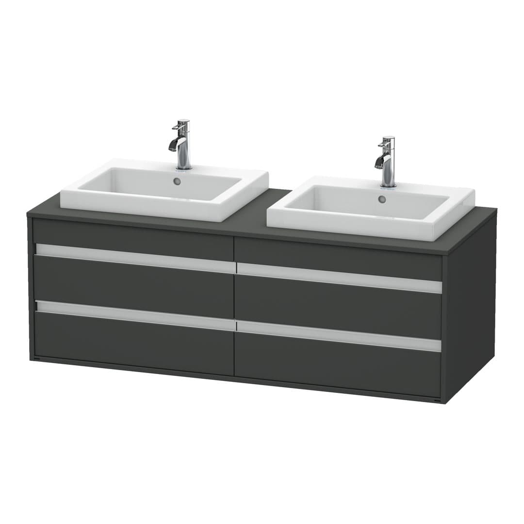 Duravit Ketho – Έπιπλο Νιπτήρα – 1400 mm, για κονσόλα, 4 συρτάρια, μοντέλο KT6757 – Graphite Matt, Decor (KT6757B4949)