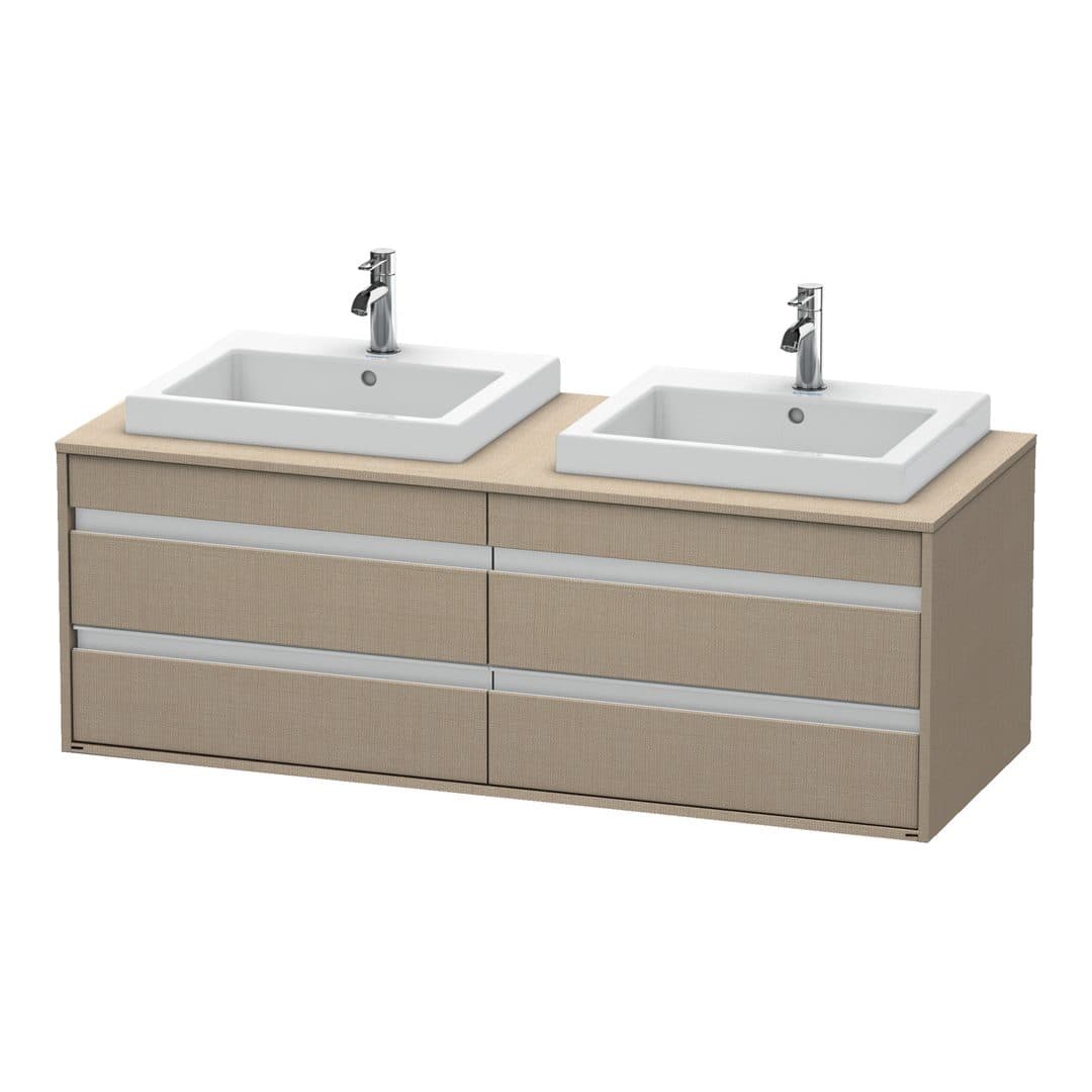 Duravit Ketho – Έπιπλο Νιπτήρα – 1400 mm, για κονσόλα, 4 συρτάρια, μοντέλο KT6757 – Linen Matt, Decor (KT6757B7575)