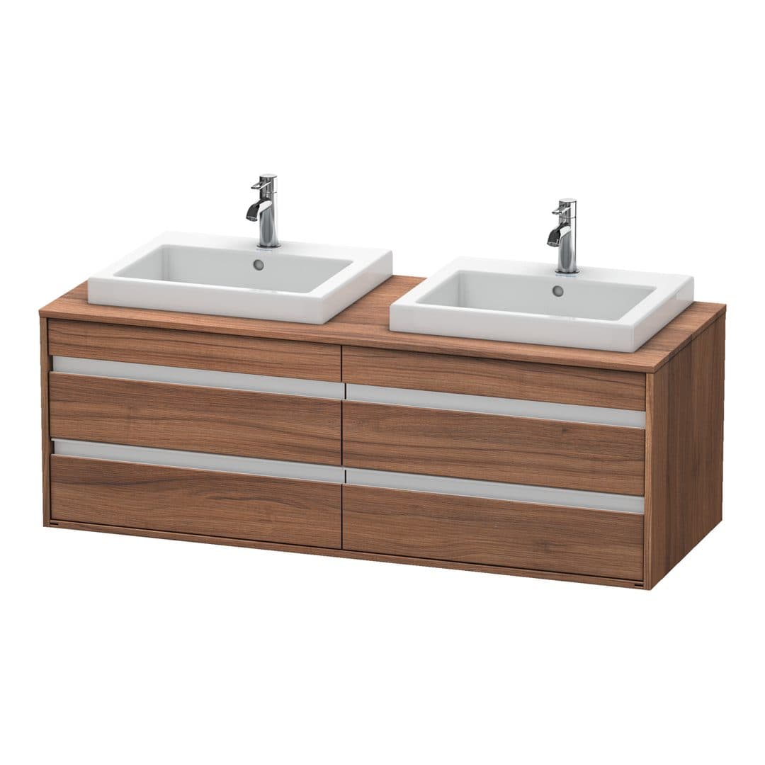 Duravit Ketho – Έπιπλο Νιπτήρα – 1400 mm, για κονσόλα, 4 συρτάρια, μοντέλο KT6757 – Walnut Matt, Decor (KT6757B7979)