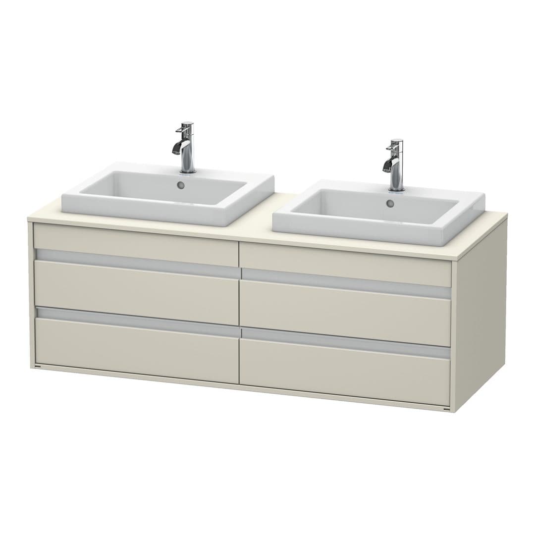 Duravit Ketho – Έπιπλο Νιπτήρα – 1400 mm, για κονσόλα, 4 συρτάρια, μοντέλο KT6757 – Taupe Matt, Decor (KT6757B9191)