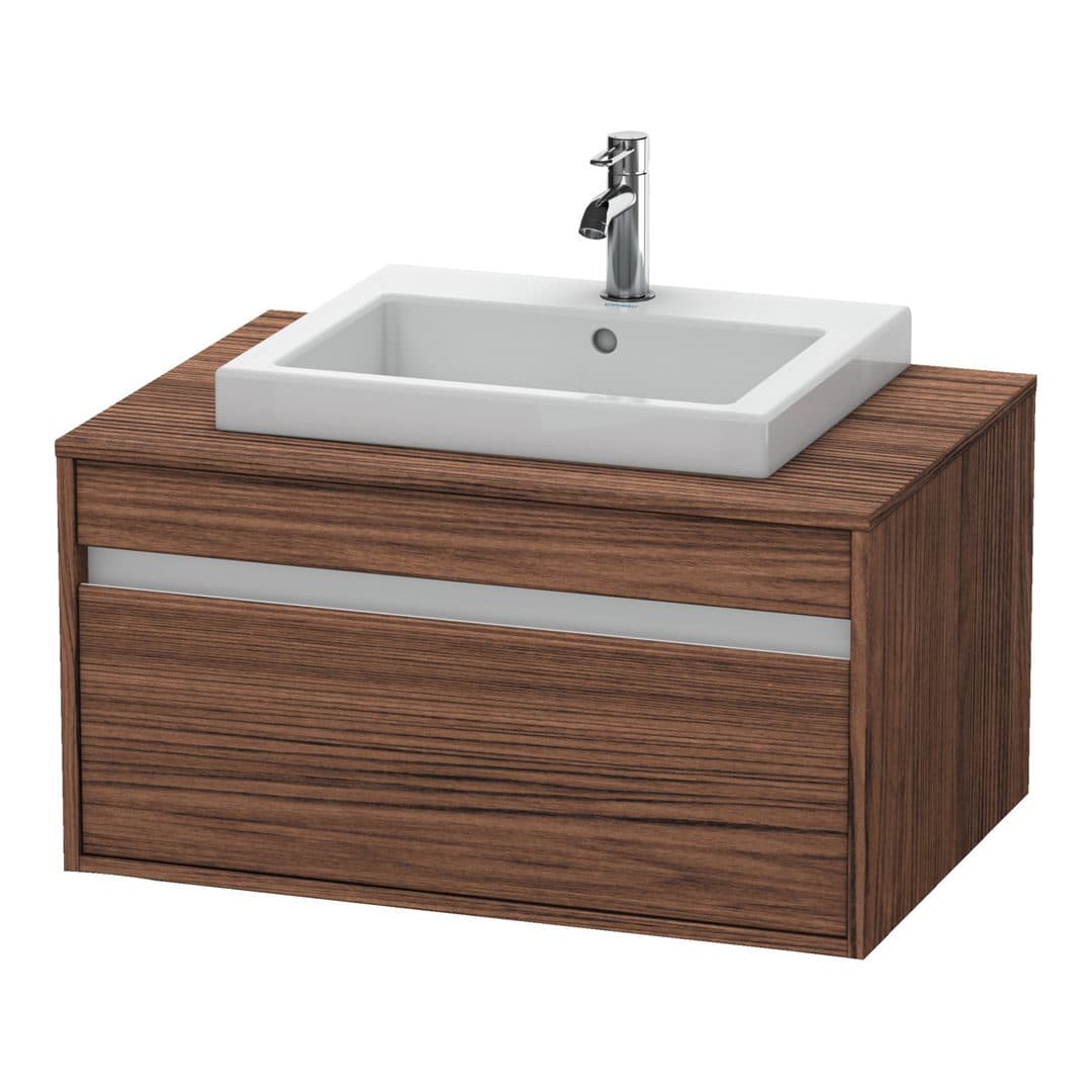 Duravit Ketho – Έπιπλο Νιπτήρα – 800 mm, για κονσόλα, 1 συρτάρι, νιπτήρας κέντρο, μοντέλο KT6794 – Walnut dark Matt, Decor (KT679402121)